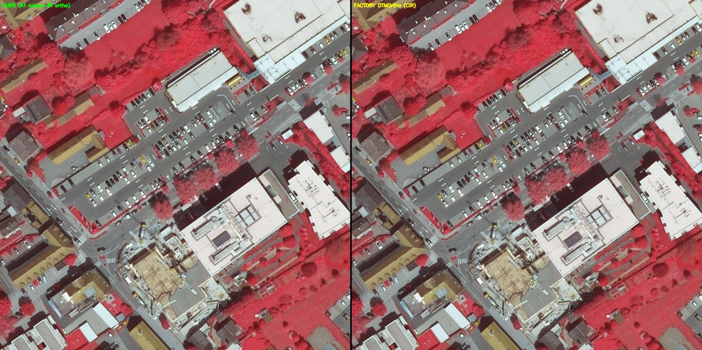 AT-driven colour-infrared orthophoto and factory CIR orthophoto