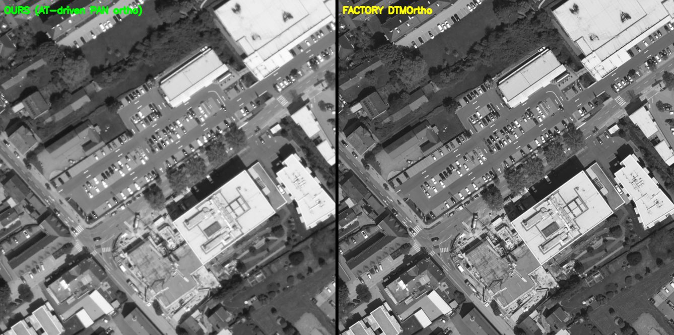 AT-driven panchromatic orthophoto and manufacturer orthophoto, near-nadir